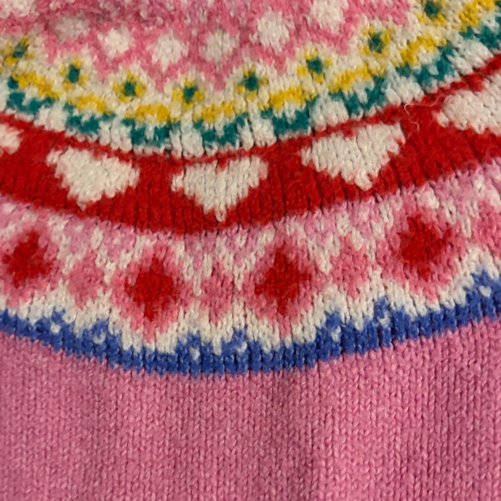 Old Navy Pink and Multicolor Patterned Sweater - Picture 3 of 4